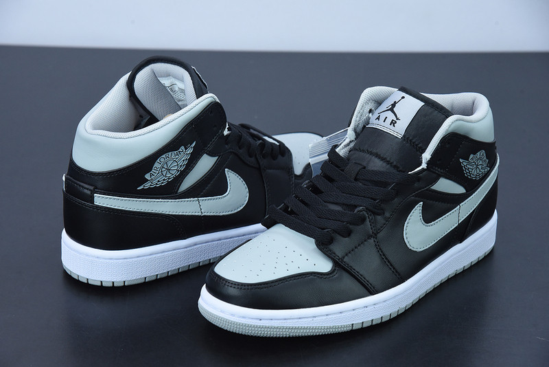 AIR JORDAN 1 MID BLACK CREY BQ6472-007