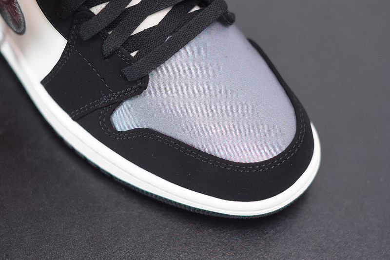 AIR JORDAN 1 MID SATIN GREY TOE 852542-011