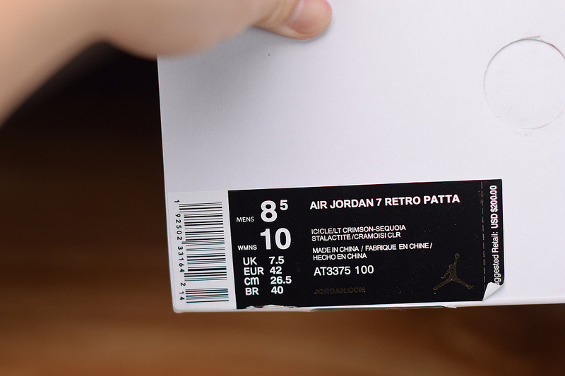 PATTA X AIR JORDAN 7 RETRO OG SP  “ICICLE” AT3375-100