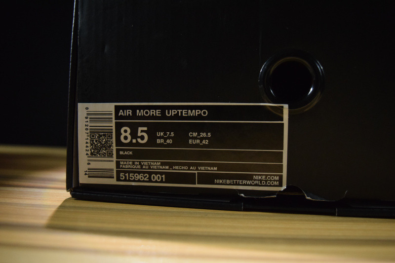 NIKE AIR MORE UPTEMPO "Supreme" BLACK 515962-001
