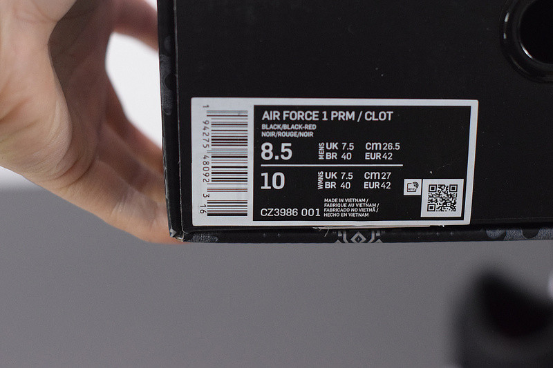 FRAGMENT CLOT NIKE AIR FORCE 1 PREMIUM RELEASE CZ3986-001