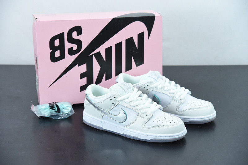 nike sb dunk low Di*m*nd supply co white Di*m*nd bv1310-100
