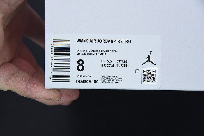 AIR JORDAN 4 CANVAS SAIL CEMENT GREY DQ4909-100