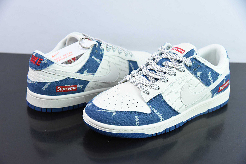 Nike SB Dunk Low Supreme Denim Blue Off White Red FC1688-194