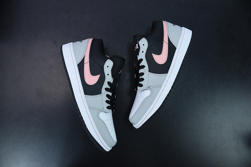 AIR JORDAN 1 LOW WHITE GREY BLACK PINK 553558-062