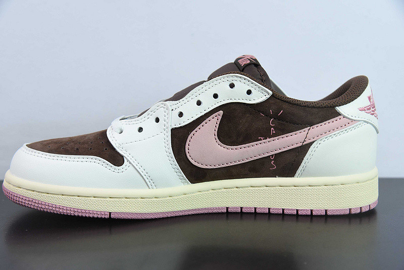 TRAVIS SCOTT X AIR JORDAN 1 LOW OG “DARK PONY/PINK OXFORD” DZ4137-206