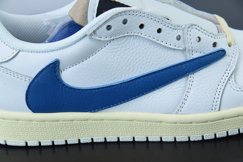 Travis Scott x Fragment x Nike Air Jordan 1 Low Cream White Blue CQ3277-100