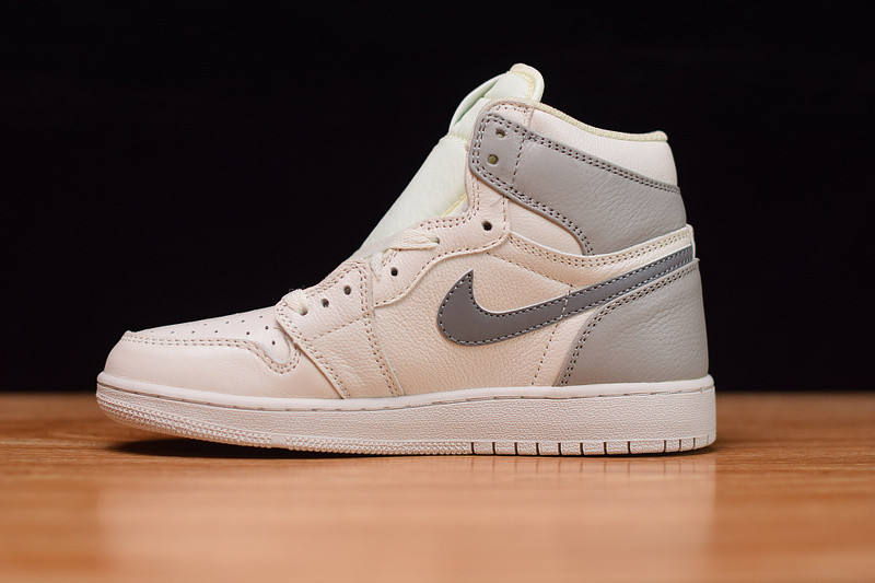 AIR JORDAN 1 MID LIGHT BONE WOLF GREY (GS) 554725-053
