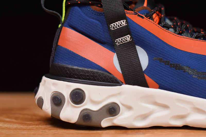 NIKE REACT RUNNERr MID WR ISPA BLUE VOID TEAM ORANGE AT3143-400