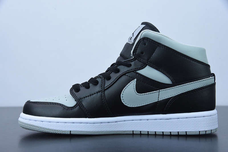 AIR JORDAN 1 MID BLACK CREY BQ6472-007