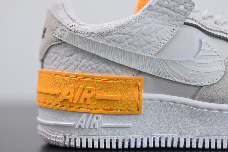 NIKE AIR FORCE 1 SHADOW VAST GREY LASTER ORANGE CU3446-001