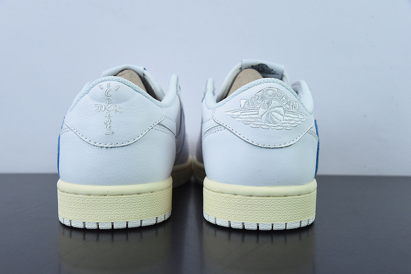 Travis Scott x Fragment x Nike Air Jordan 1 Low Cream White Blue CQ3277-100