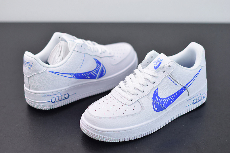 NIKE AIR FORCE 1 LOW “SKETCH” IN WHITE/BLUE CW7581-100