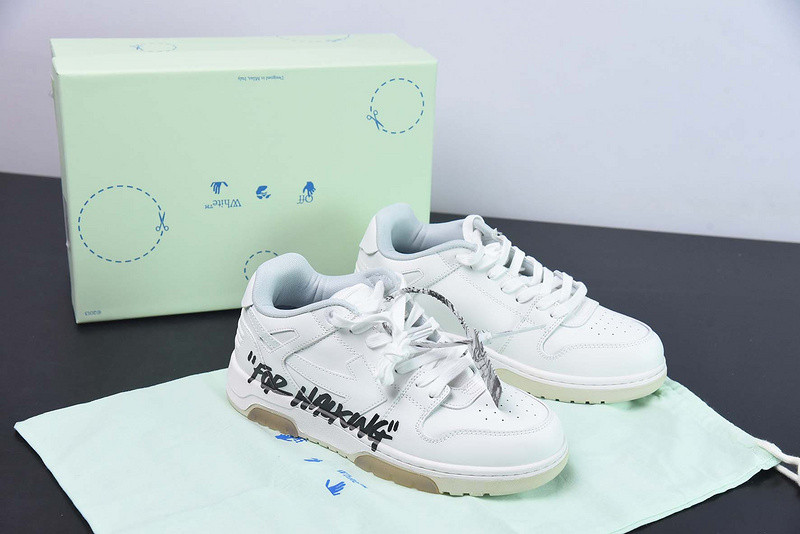 OF™ C/O VIRGIL ABLOH OUT OF OFFICE LOW-TOP LEATHER SNEAKERS ‘OOO“