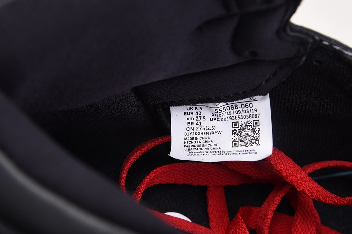 AIR JORDAN 1 SATIN BLACK GYM RED 555088-060