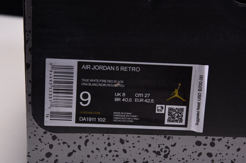 AIR JORDAN 5 FIRE RED 3M SILVER TONGUE 2020 DA1911-102