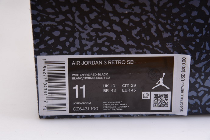 AIR JORDAN 3DENIM "FIRE RED" CZ6431-100