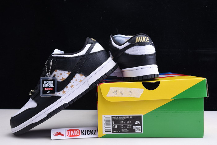 Supreme X NIKE SB DUNK LOW WHITE/METALLIC GOLD-BLACK DH3228-102