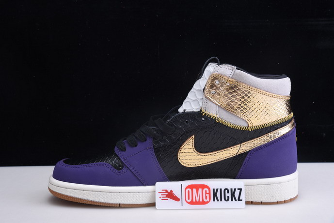 KOBE BRYANT X AIR JORDAN 1 HIGH OG BLACK-PURPLE 555088-171