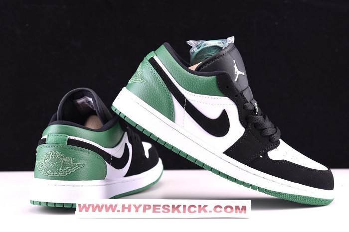 AIR JORDAN 1 LOW WHITE BLACK MYSTIC GREEN 553558-113